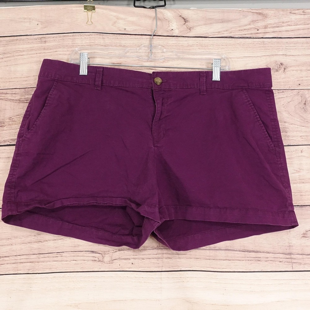 Old Navy Chino Shorts Womens Size 16 Purple Twill 40 Waist 3.5 Inseam Stretch